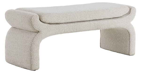 Krémová lavice z textilie bouclé Nafya – Light & Living