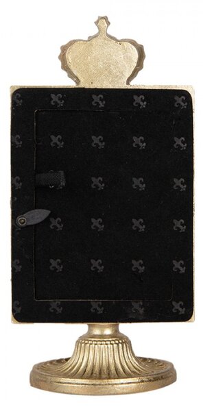 Zlatý fotorámeček s královskou korunou a podstavcem Varaxu – 9x6x17 cm