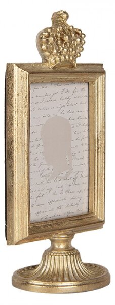 Zlatý fotorámeček s královskou korunou a podstavcem Varaxu – 9x6x17 cm