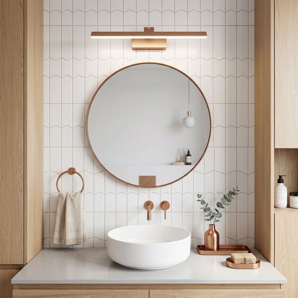Toolight Rea, Koupelnové nástěnné LED svítidlo SWE013-1W 43cm BRUSH COPPER, OSW-20112