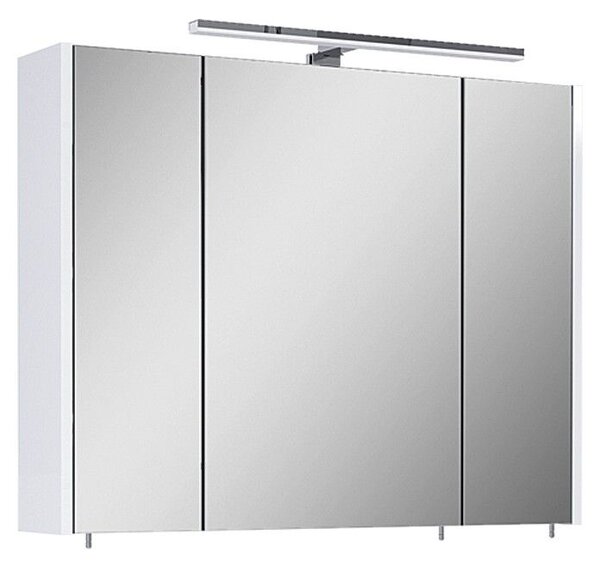 Riva Vulcano Zrcadlová skříňka s LED osvětlením, 80 × 61 × 14 cm, bílá