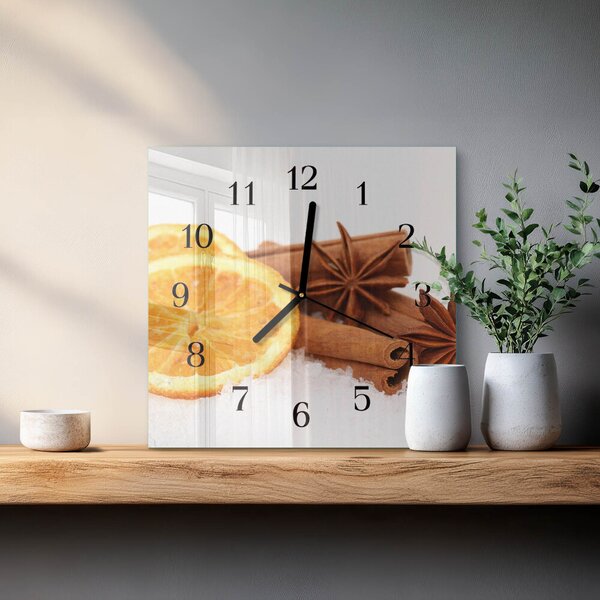 Skleněné hodiny na stěnu Citrónová vanilka zskc-30x30-00174808