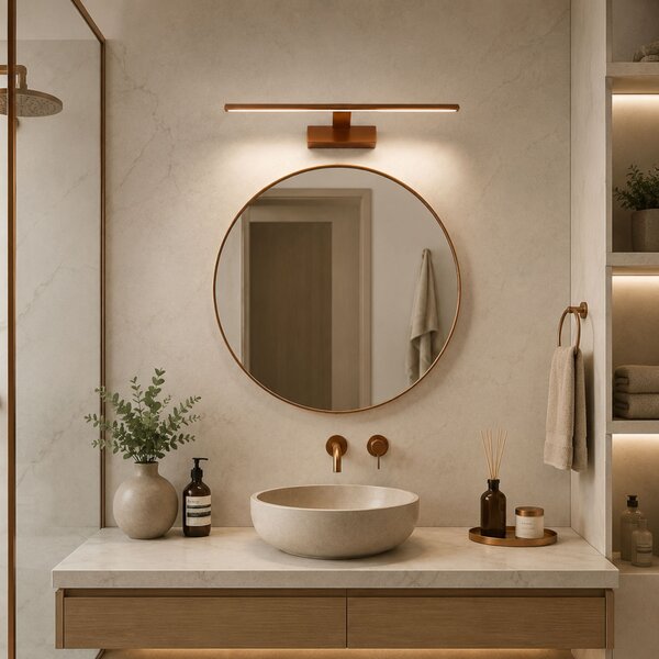 Toolight Rea, Koupelnové nástěnné LED svítidlo SWE013-1W 43cm BRUSH COPPER, OSW-20112