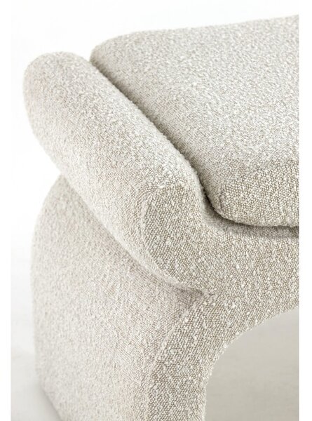 Krémová lavice z textilie bouclé Nafya – Light & Living
