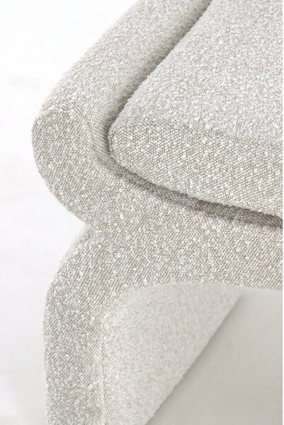 Krémová lavice z textilie bouclé Nafya – Light & Living