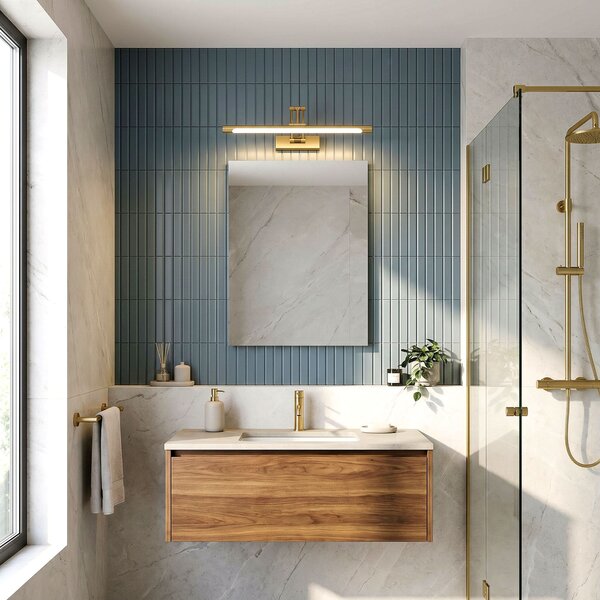 Toolight Rea, Koupelnové nástěnné LED svítidlo SWE022-1W 42cm Brush Gold, OSW-20121