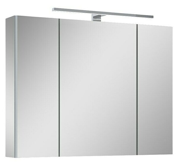 Riva Vulcano Zrcadlová skříňka s LED osvětlením, 80,6 × 61,8 × 13 cm, stříbrná
