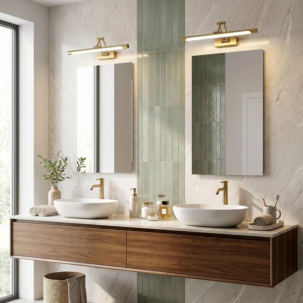 Toolight Rea, Koupelnové nástěnné LED svítidlo SWE022-1W 42cm Brush Gold, OSW-20121