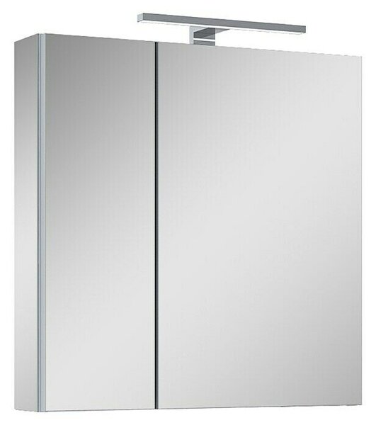 Riva Vulcano Zrcadlová skříňka s LED osvětlením, 60,6 × 61,8 × 13 cm, stříbrná
