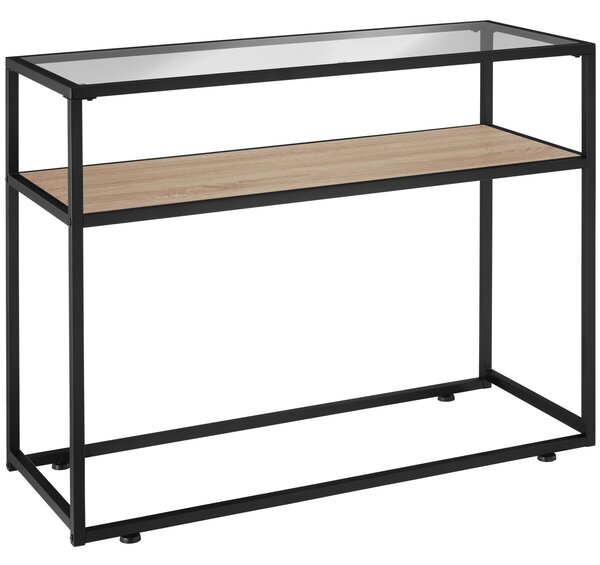 Tectake Konzolový stolek Kilkenny 100x41x80,5 cm - Industrial světlé dřevo, dub Sonoma
