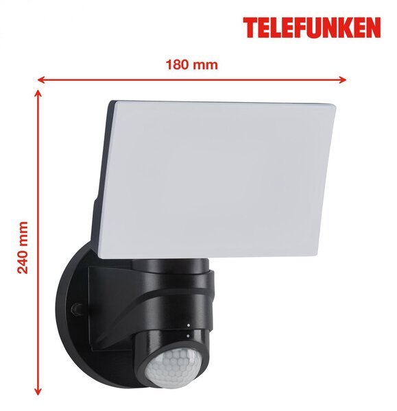 TF 304305TF TELEFUNKEN LED venkovní svítidlo 24 cm 16W 1600lm černá - BRILONER