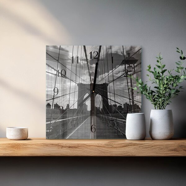 Skleněné hodiny na stěnu Most zskc-30x30-00174834