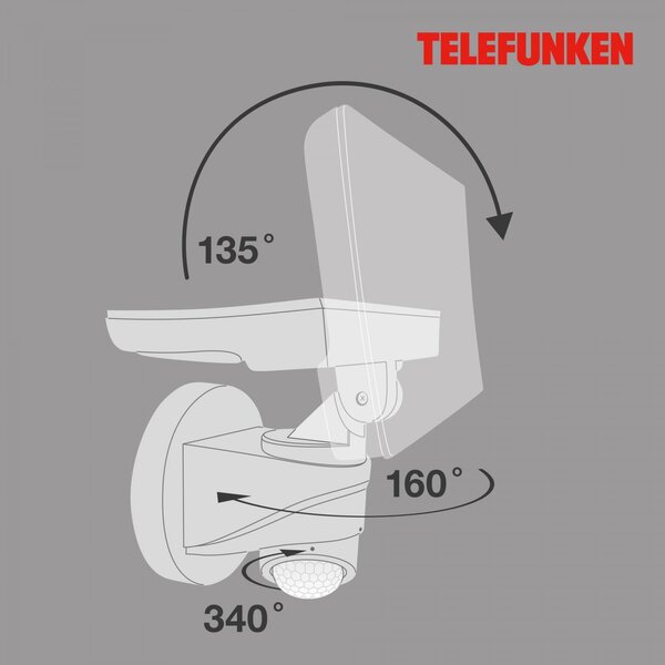 TF 304306TF TELEFUNKEN LED venkovní svítidlo 24 cm 16W 1600lm bílé - BRILONER