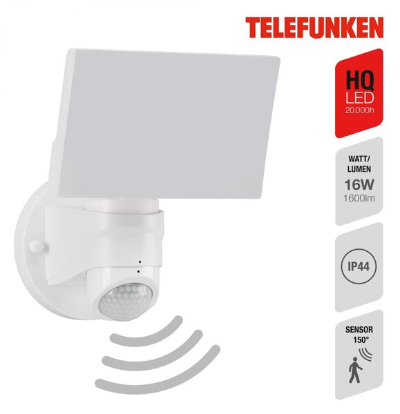 TF 304306TF TELEFUNKEN LED venkovní svítidlo 24 cm 16W 1600lm bílé - BRILONER