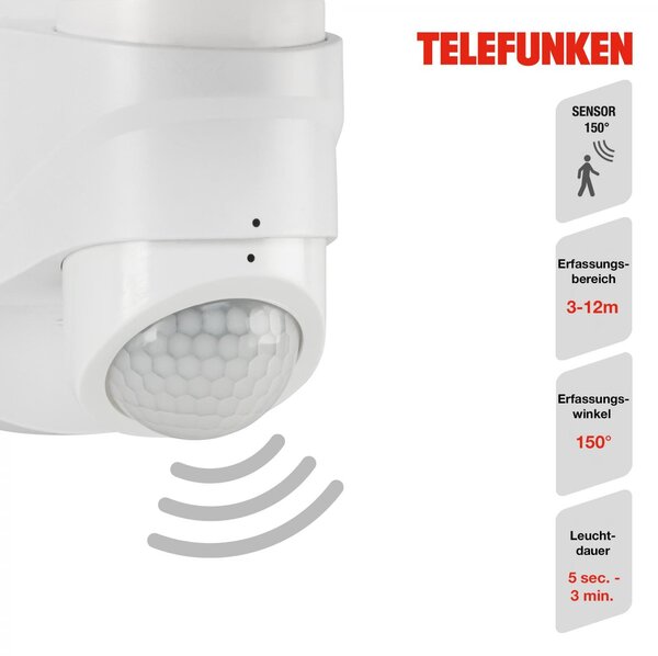 TF 304306TF TELEFUNKEN LED venkovní svítidlo 24 cm 16W 1600lm bílé - BRILONER