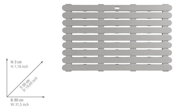 Béžová plastová koupelnová předložka 50x80 cm – Wenko