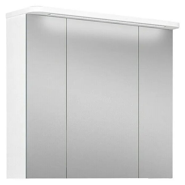 Riva Zrcadlová skříňka s LED osvětlením, 81 × 72,2 × 14 cm, bílá