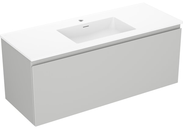 Mexen Orio, koupelnová skříňka 120 cm s umyvadlem Otis, 1 zásuvka, šedá matná/bílá matná, 91A10-12047-1-BF62-W18M01