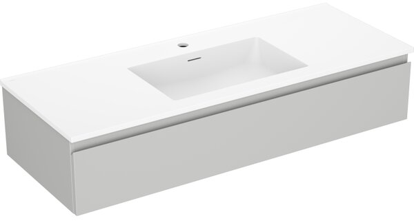 Mexen Orio, koupelnová skříňka 120 cm s umyvadlem Otis, 1 zásuvka, šedá matná/bílá matná, 91A10-12023-1-BF62-W18M01