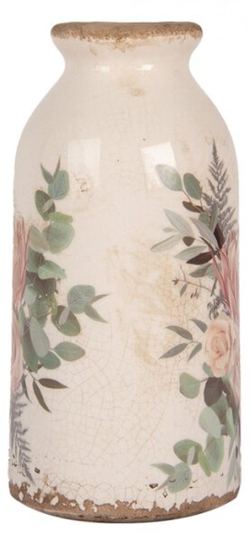 Keramická váza s růžemi Vintage Rose M – 8x16 cm