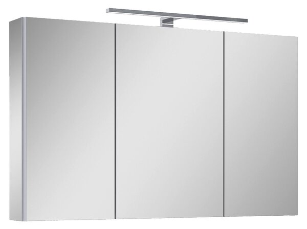 Riva Vulcano Zrcadlová skříňka s LED osvětlením, 101 × 61,8 × 13 cm, stříbrná