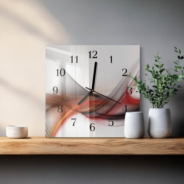 Skleněné hodiny na stěnu Abstraktní čáry zskc-30x30-00174849
