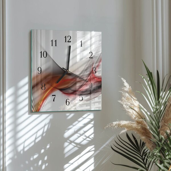 Skleněné hodiny na stěnu Abstraktní čáry zskc-30x30-00174849