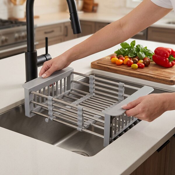 Teleskopický odkapávač na dřez REA P14487A Grey