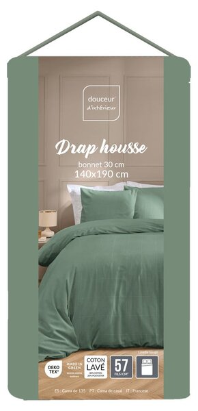 Zelené prostěradlo 140x190 cm Linella – douceur d'intérieur