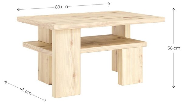 Konferenční stolek z borovicového dřeva v přírodní barvě 45x68 cm Japan – Karup Design