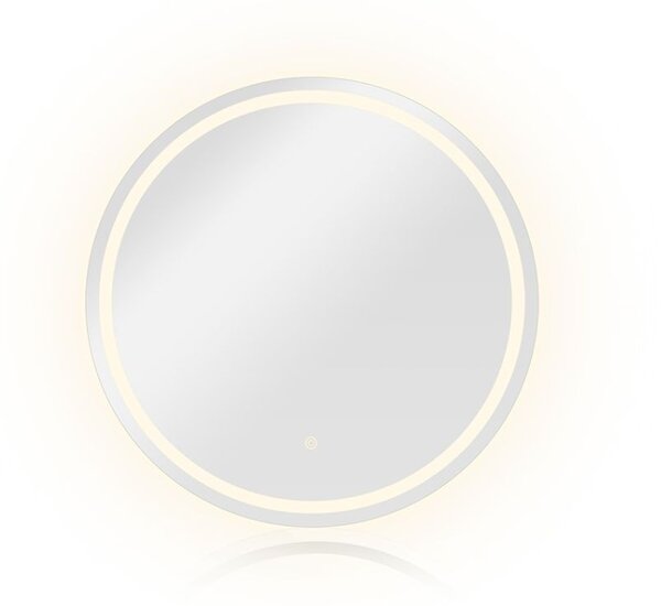 LED koupelnové zrcadlo 70x70 cm, kulaté, s rámem