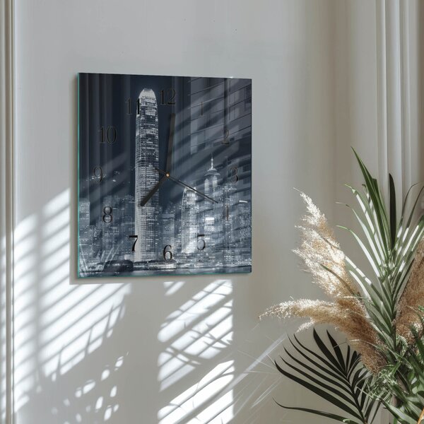 Skleněné hodiny na stěnu Horizont zskc-30x30-00174867