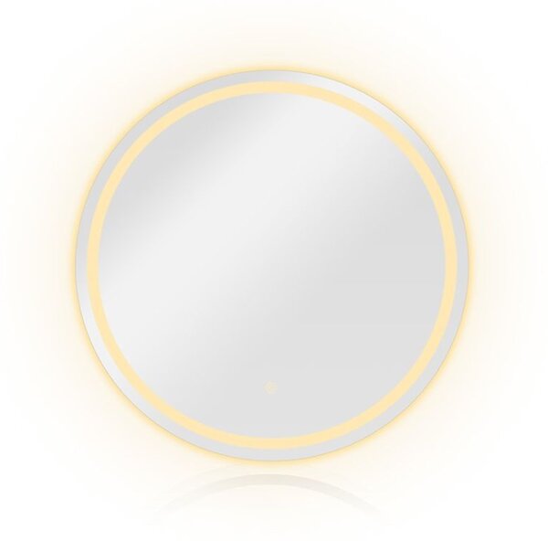 LED koupelnové zrcadlo 70x70 cm, kulaté, s rámem