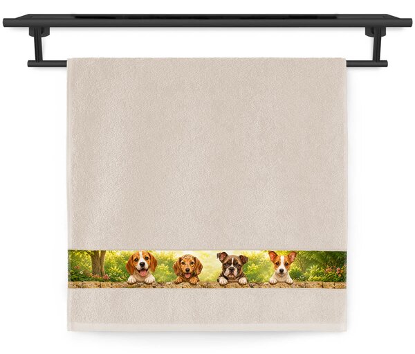 Ručník Veba NORA tisk Nejvěrnější kamarádi béžová Velikost: 50x100 cm