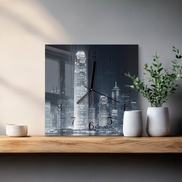 Skleněné hodiny na stěnu Horizont zskc-30x30-00174867