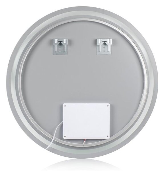 LED koupelnové zrcadlo 70x70 cm, kulaté, s rámem