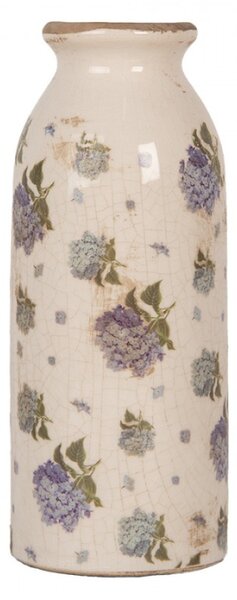 Keramická váza s květy hortenzie Harrie – 8x20 cm