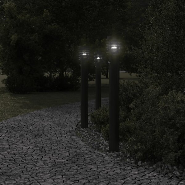 Venkovní stojací lampa s čidlem černá 110 cm nerezová ocel