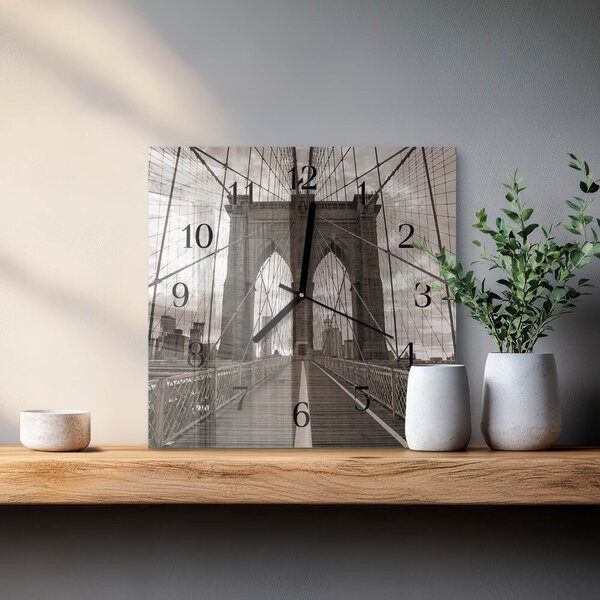 Skleněné hodiny na stěnu Most zskc-30x30-00174896