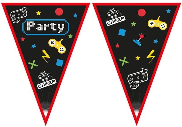Papírová girlanda vlajky Gamer 2,3m