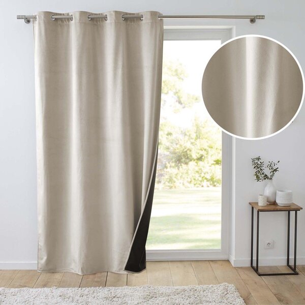 Béžový sametový termo závěs 140x260 cm Polarchic – douceur d'intérieur