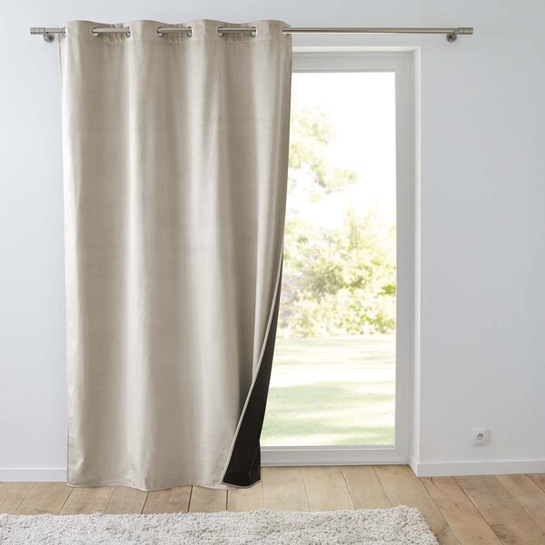 Béžový sametový termo závěs 140x260 cm Polarchic – douceur d'intérieur