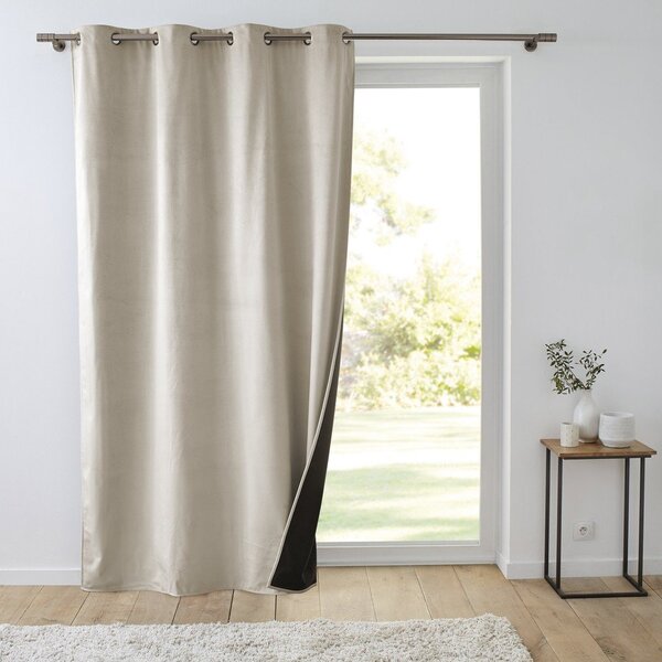 Béžový sametový termo závěs 140x260 cm Polarchic – douceur d'intérieur