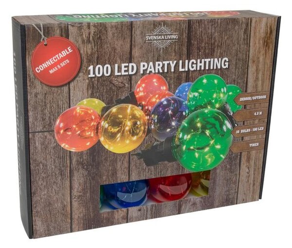 Hit Party osvětlení 10x barevná koule s časovačem 100LED 4,5m