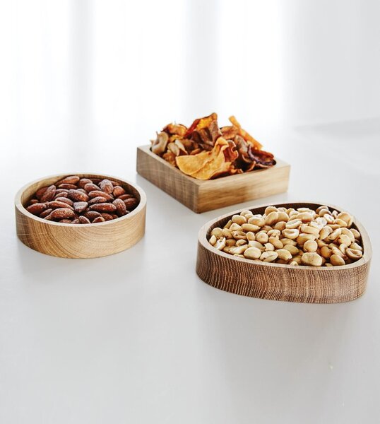 Dekorativní dřevěný úložný box v přírodní barvě ø 11x3 cm Circle S – LIND DNA