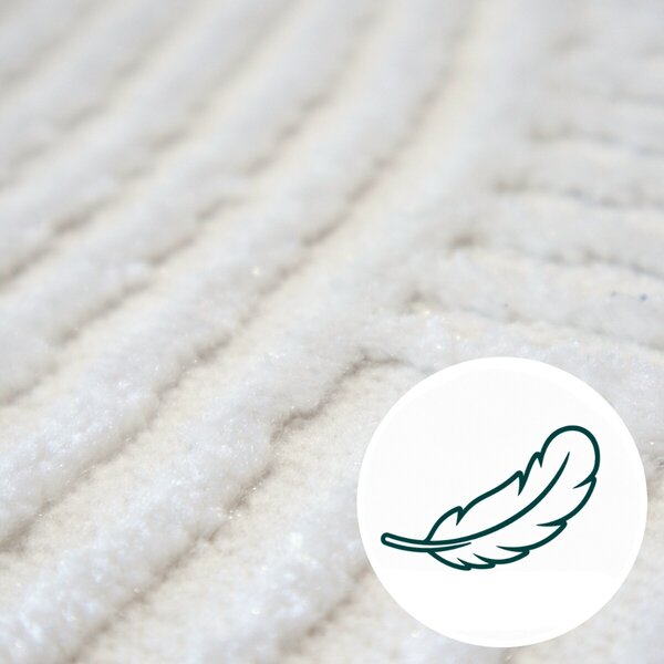 Angel Carpet, Kusový koberec Zafiro 25 Cream, 60x110, bílá, kancelář