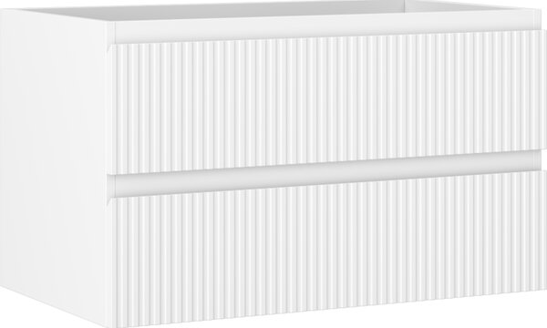 Mexen Rivel, koupelnová skříňka 80 cm, 2 zásuvky, drážkovaná, bílá matná, 91A20-08047-2-BFF01