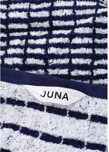 Bílý/modrý froté ručník s příměsí bambusu 50x100 cm Nuance – JUNA