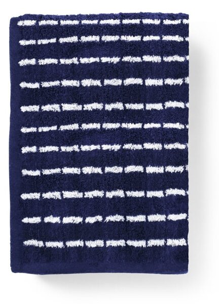 Bílý/modrý froté ručník s příměsí bambusu 50x100 cm Nuance – JUNA