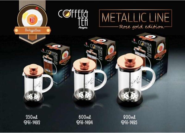 Konvička na čaj a kávu French Press 600 ml Rosegold collection